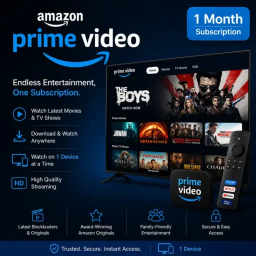Amazon Prime Video | 1 Devices | 1 Month Subscription