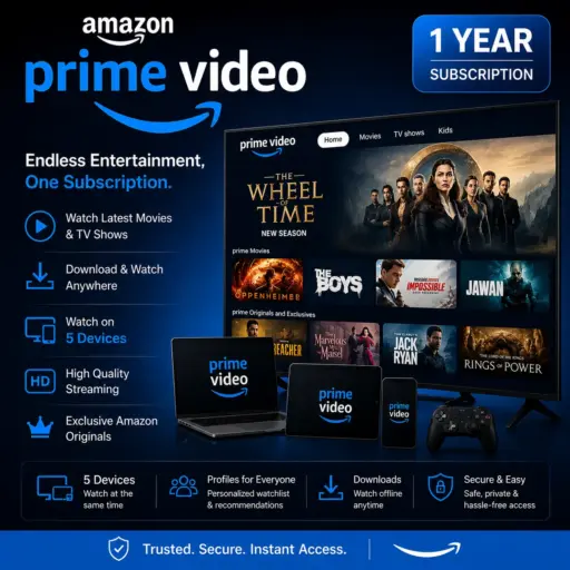 Amazon Prime Video | 5 Devices | 1 Year Subscription