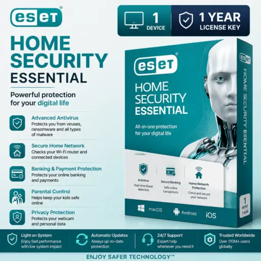 ESET Home Security Essential | 1 Device | 1 Year License Key