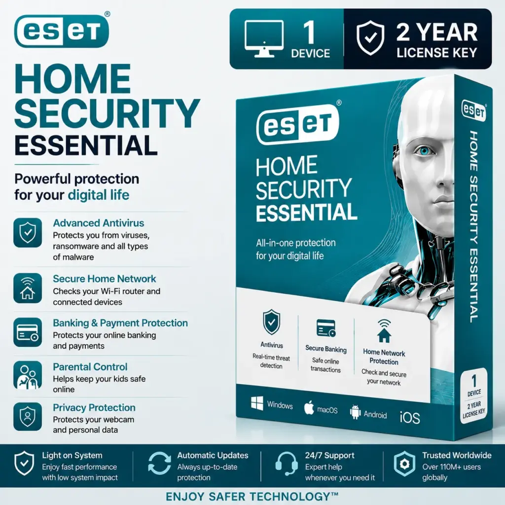 ESET Home Security Essential | 1 Device | 2 Year License Key