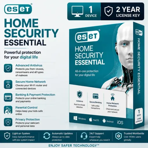 ESET Home Security Essential | 1 Device | 2 Year License Key