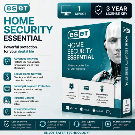 ESET Home Security Essential | 1 Device | 3 Year License Key