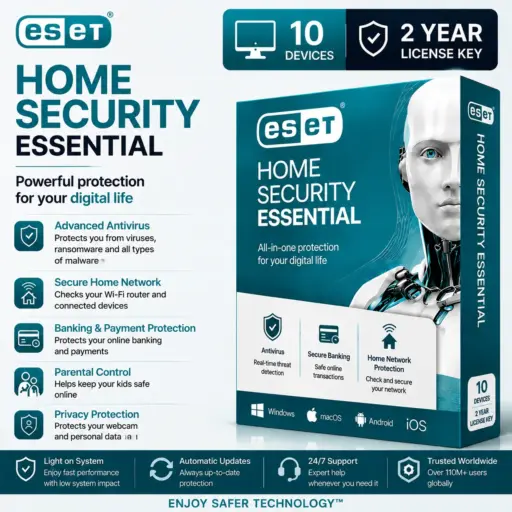 ESET Home Security Essential | 10 Device | 2 Year License Key