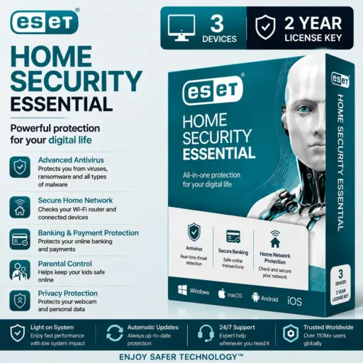 ESET Home Security Essential | 3 Device | 2 Year License Key