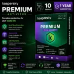Kaspersky Premium Antivirus | Total Security | 10 Device | 1 Year Subscription