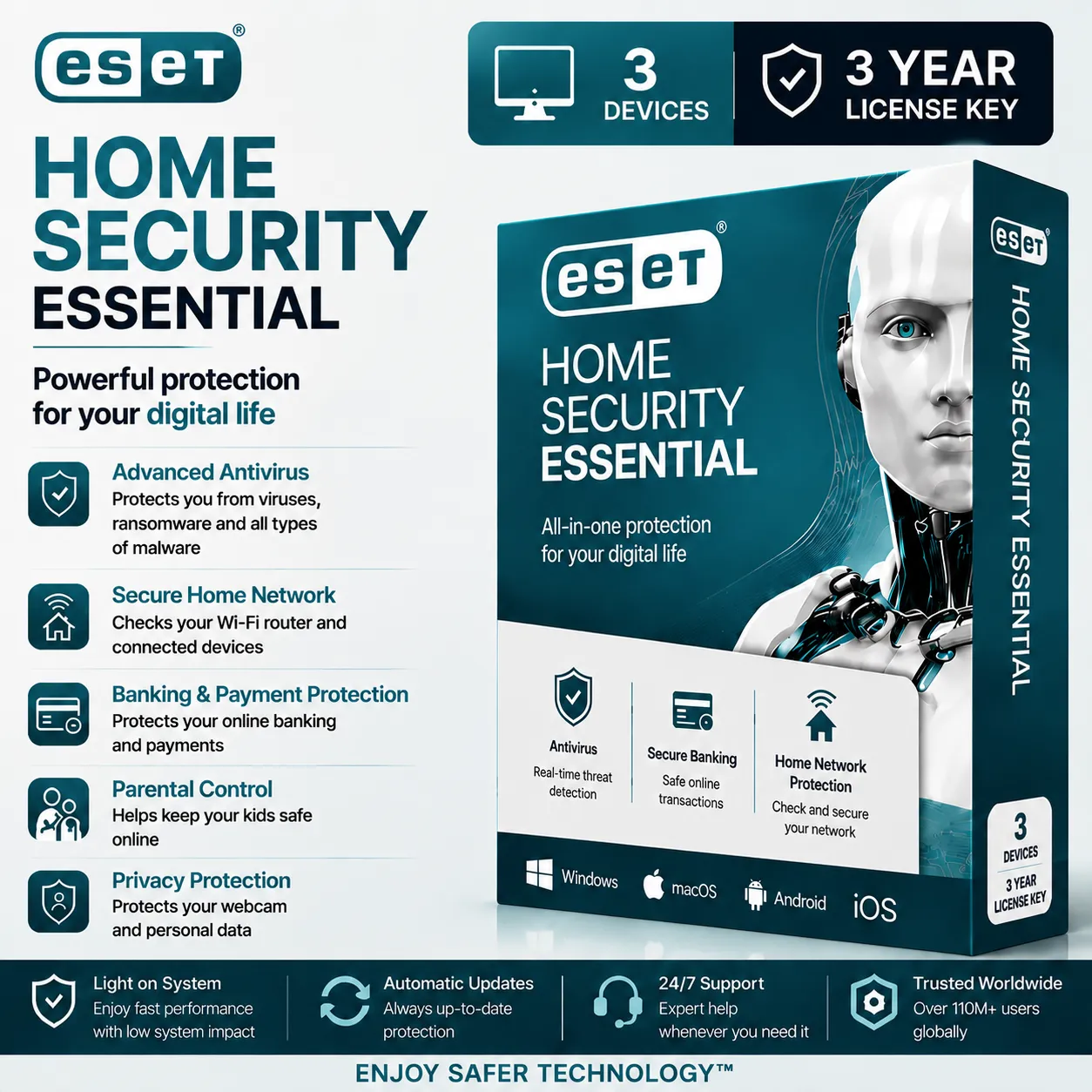 ESET Home Security Essential - 3 Device - 3 Year License Key ESET Home Security Essential | 3 Device | 3 Year License Key
