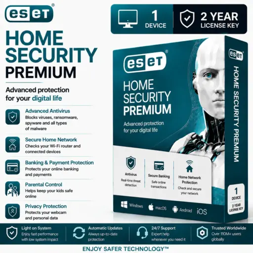 ESET Home Security Premium | 1 Device | 2 Year License Key