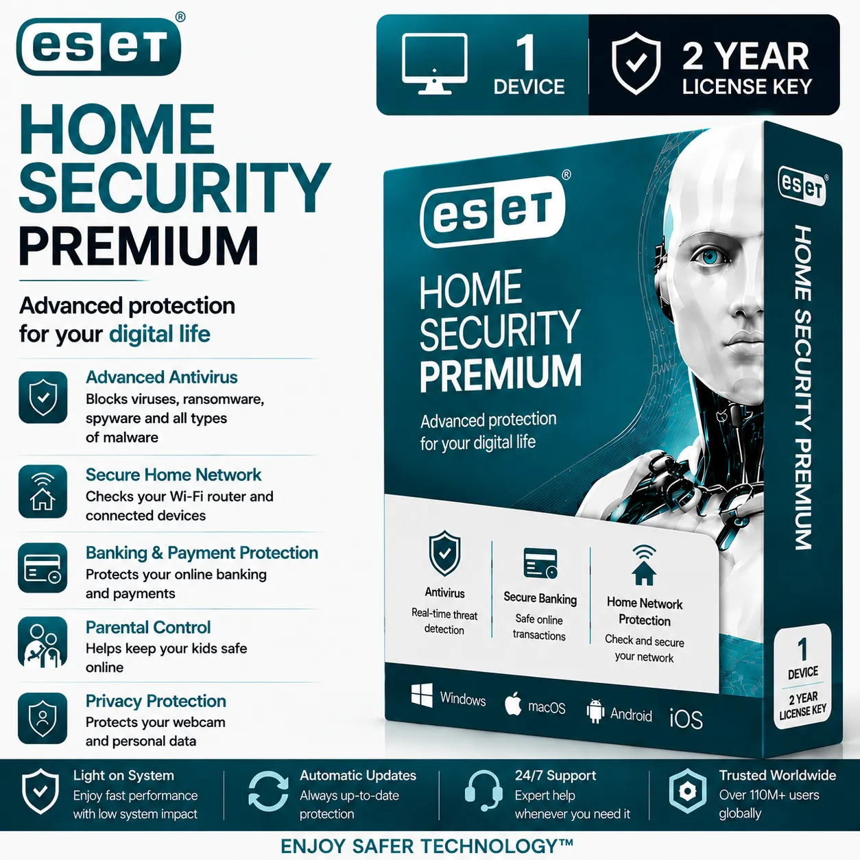 ESET Home Security Premium - 1 Device - 2 Year License Key ESET Home Security Premium | 1 Device | 2 Year License Key - Image 1