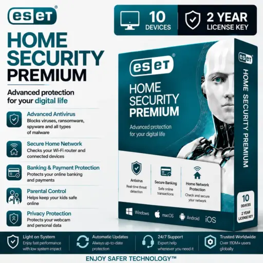 ESET Home Security Premium | 10 Device | 2 Year License Key