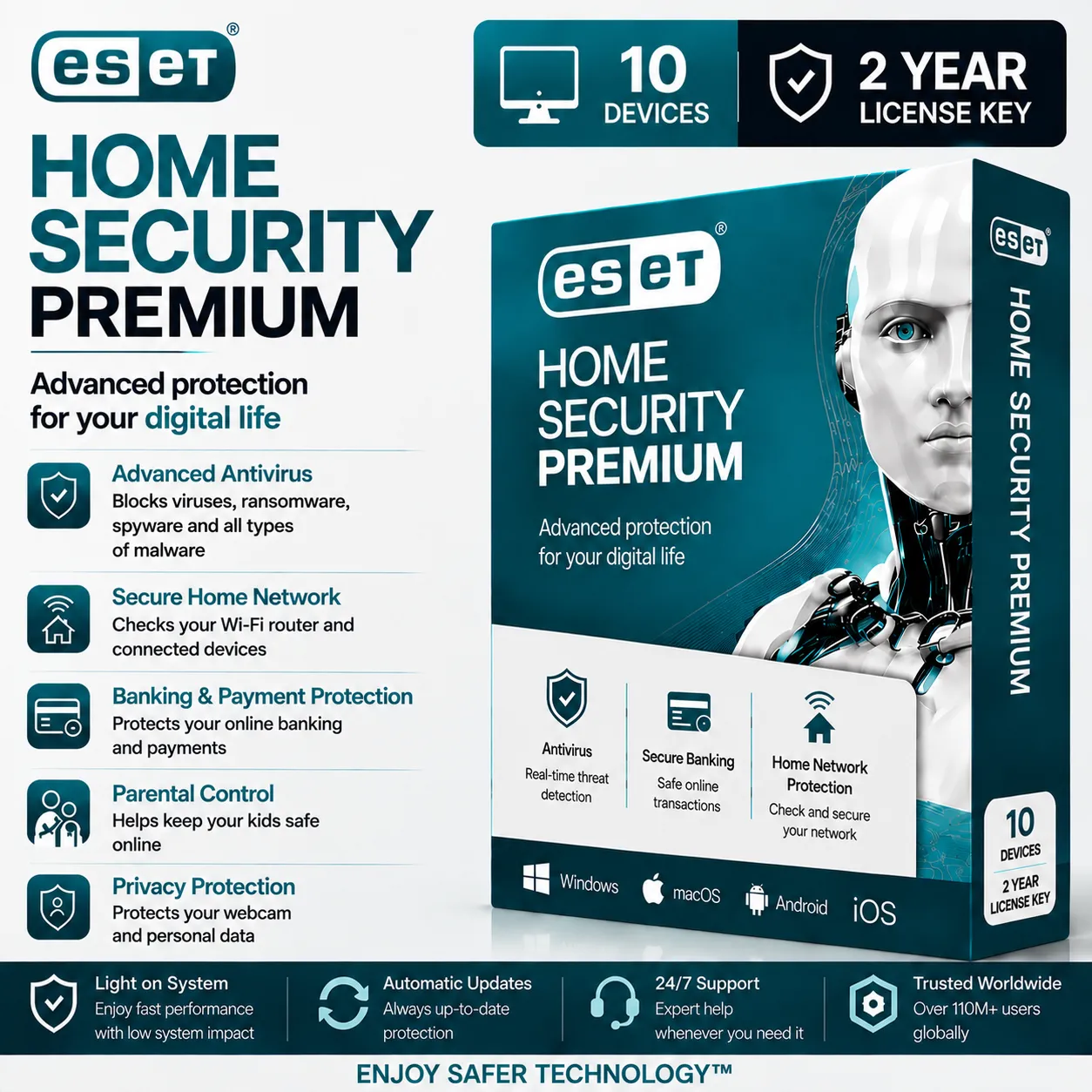 ESET Home Security Premium - 10 Device - 2 Year License Key ESET Home Security Premium | 10 Device | 2 Year License Key