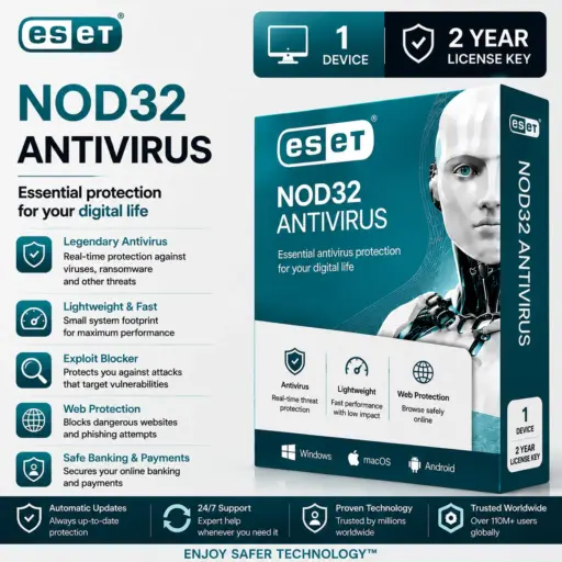 ESET NOD32 Antivirus | 1 Device | 2 Year License Key