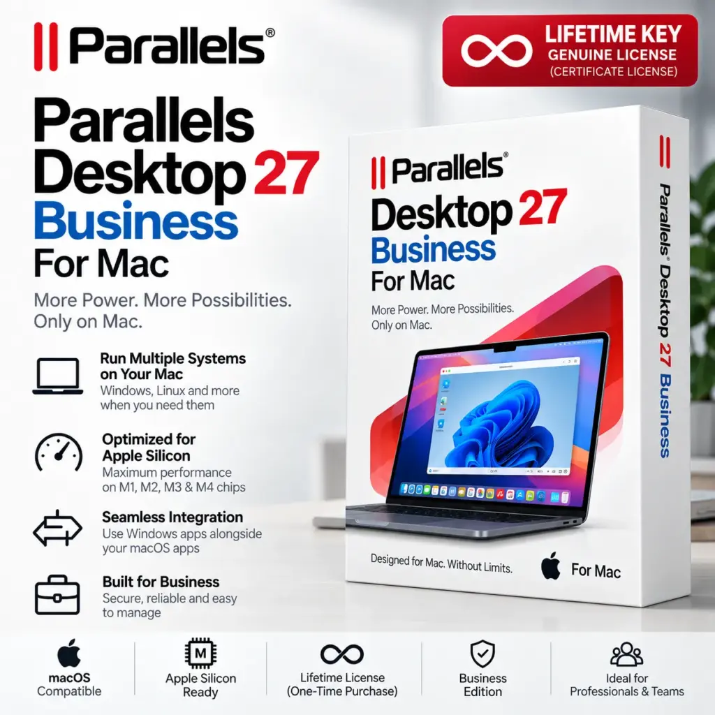 Parallels Desktop 27 Business For Mac Lifetime Key | Genuine License (Certificate License)